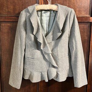 J CREW RUFFLE RAW EDGE BLAZER JACKET SIZE 6